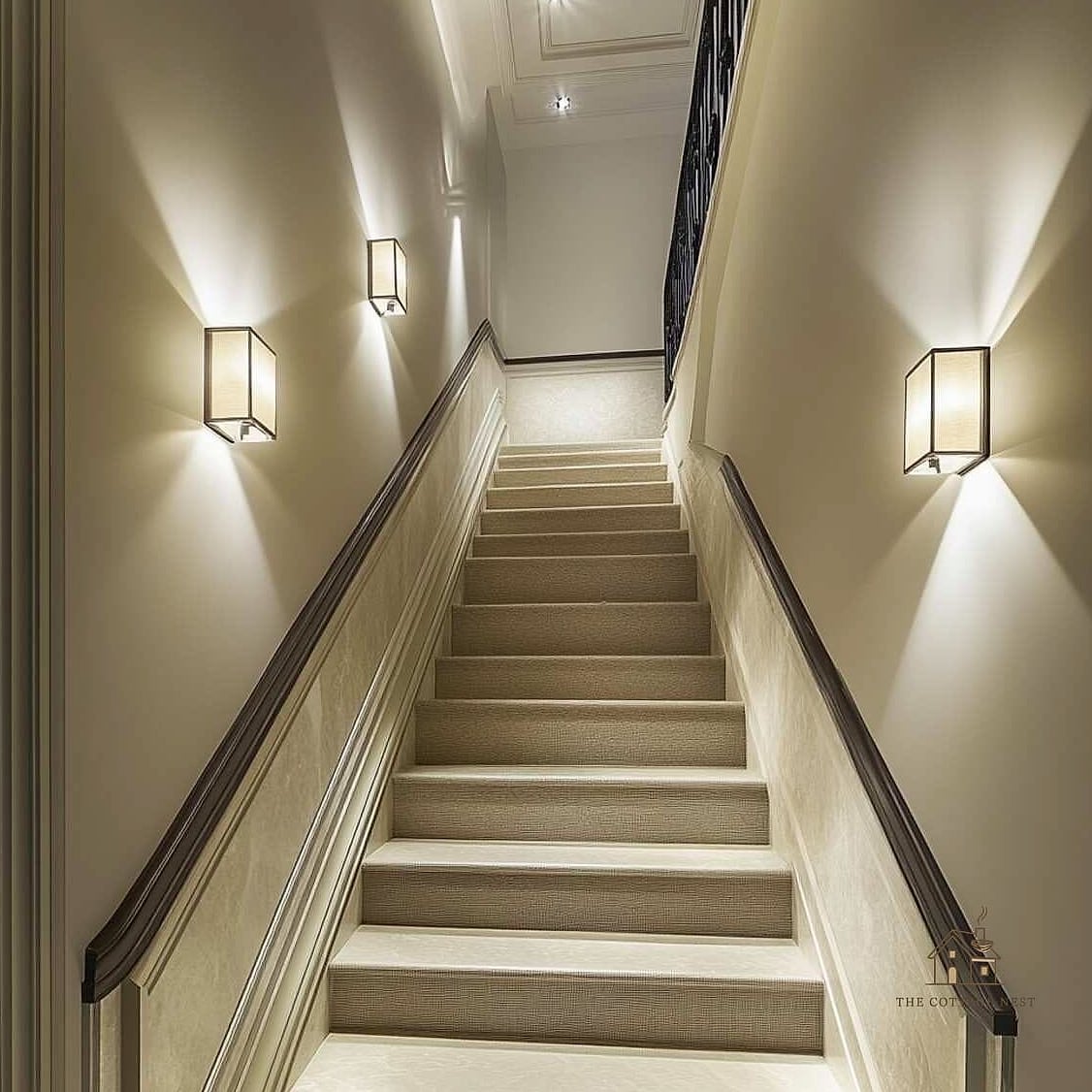 50 Clever Staircase Lighting Ideas for Every Style 19 Wall Sconces with Dimmer Switches