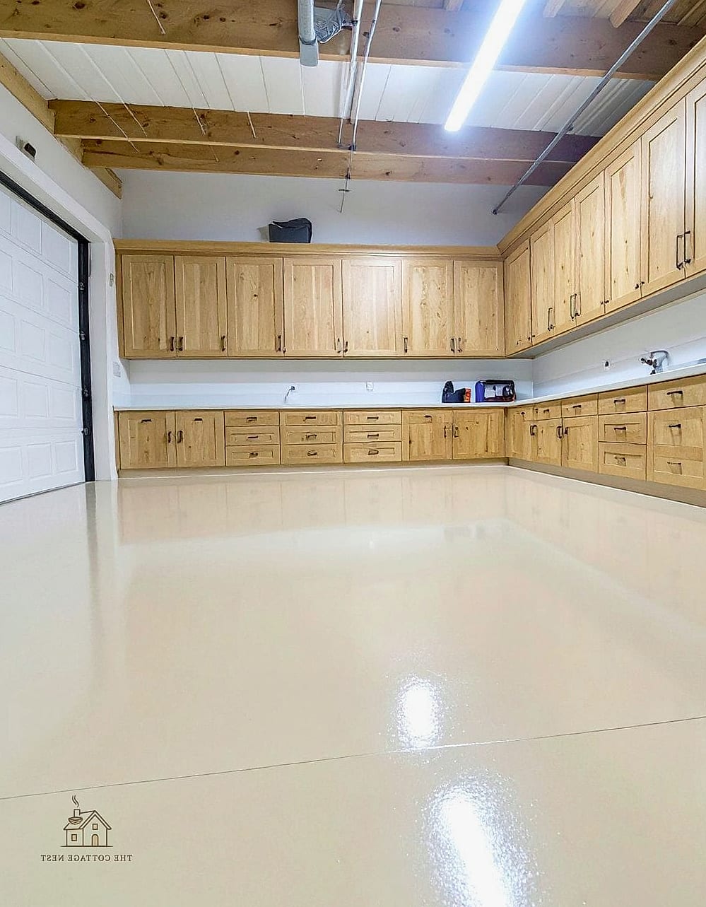 35 Chic Garage Floor Ideas for a Beautiful Home 33 Warm Beige Stained Concrete