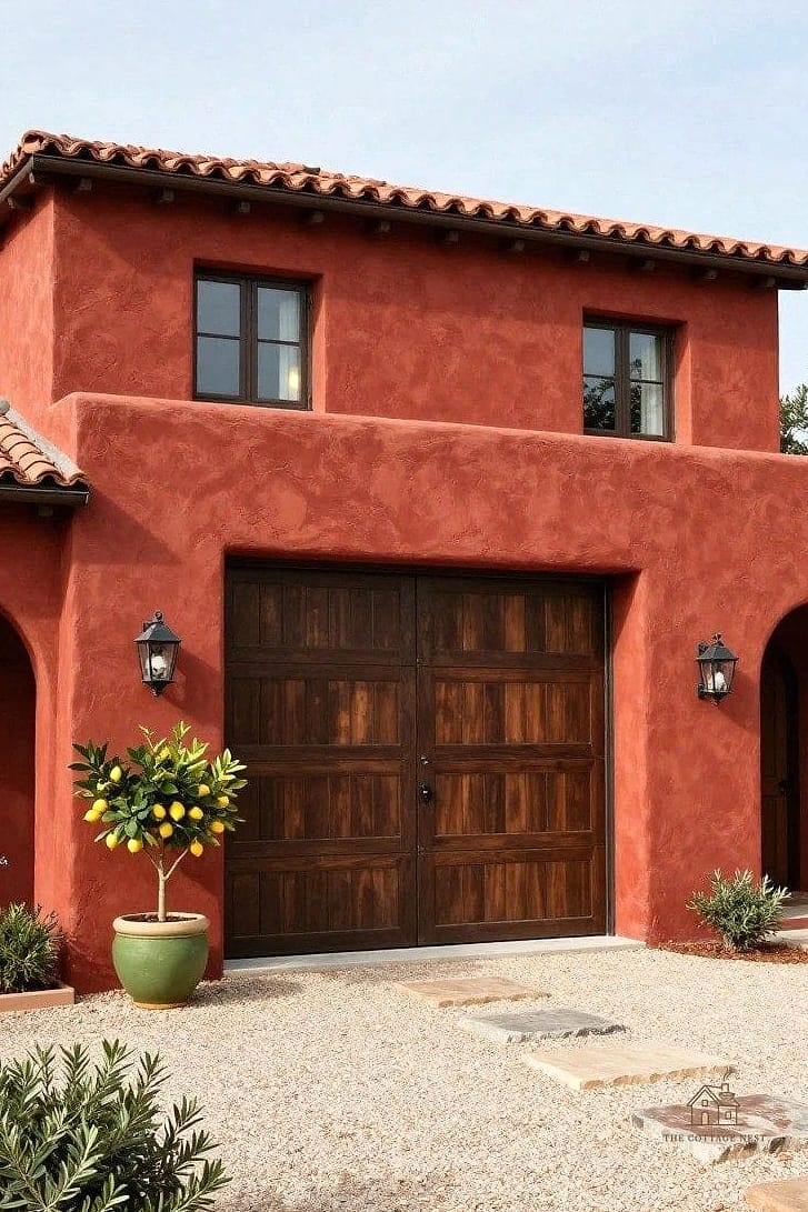 45 Chic Garage Painting Ideas for a Beautiful Home 43 Warm Clay Red