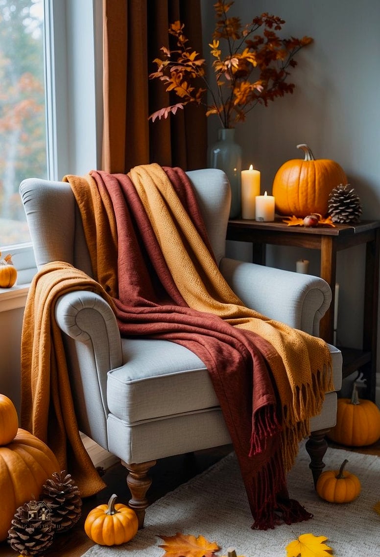 20 Clever Fall Decor Ideas For The Home for Every Style 4 Warm Layered Throw Blankets
