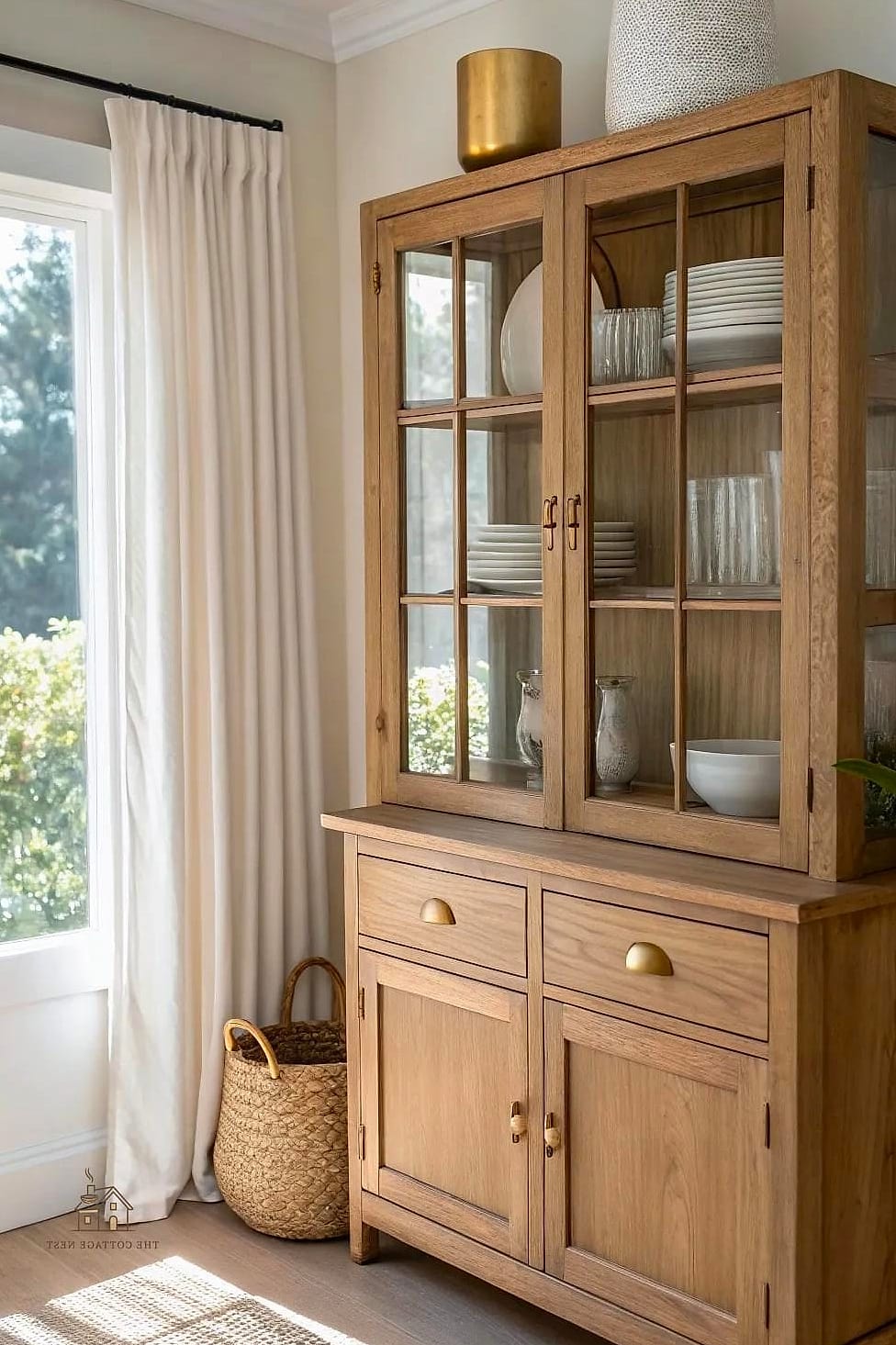 30 Dreamy Fall Hutch Decor Ideas to Try This Season 19 Warm Metallic Pumpkins