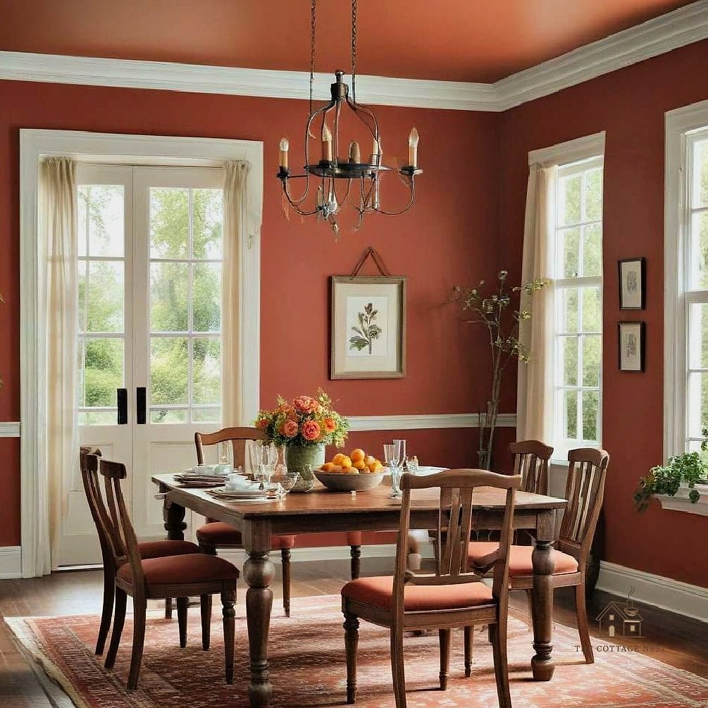 45 Gorgeous Dining Room Paint Color Ideas That Are Totally Doable 2 Warm Terracotta