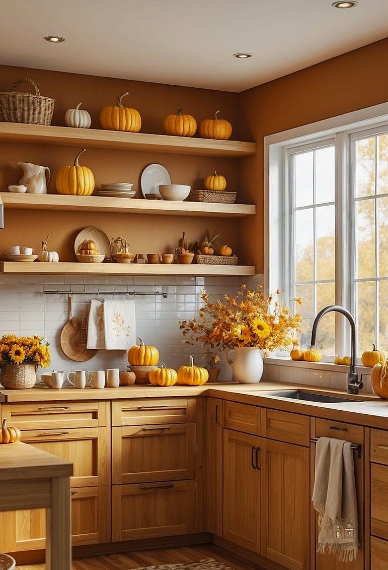15 Brilliant Fall Kitchen Decor to Copy Right Now 4 Warm-Toned Dish Towels and Linens