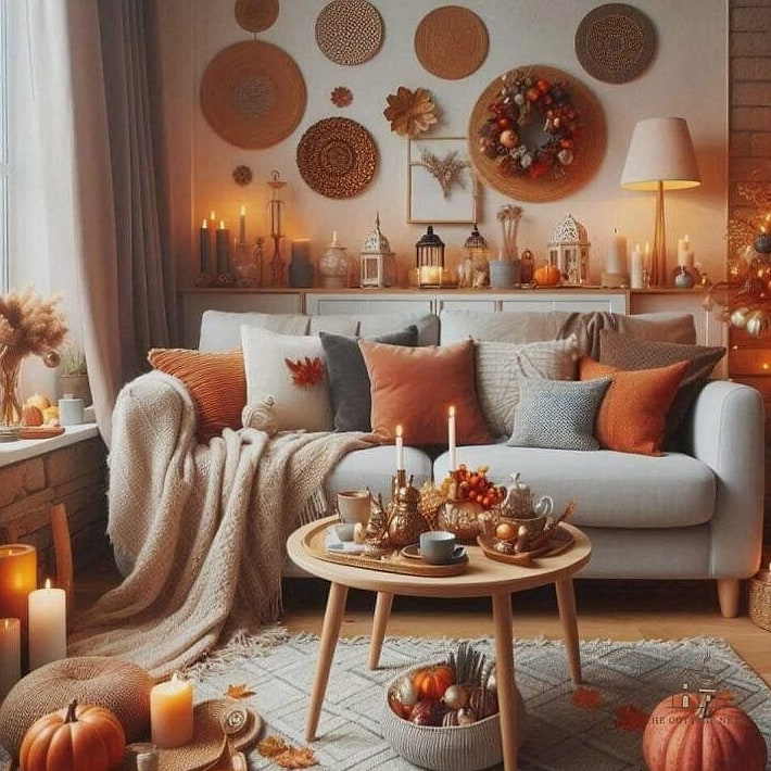 25 Stunning Fall Apartment Decor Ideas You'll Absolutely Love 4 Warm Wood Accents Through Small Furniture Pieces