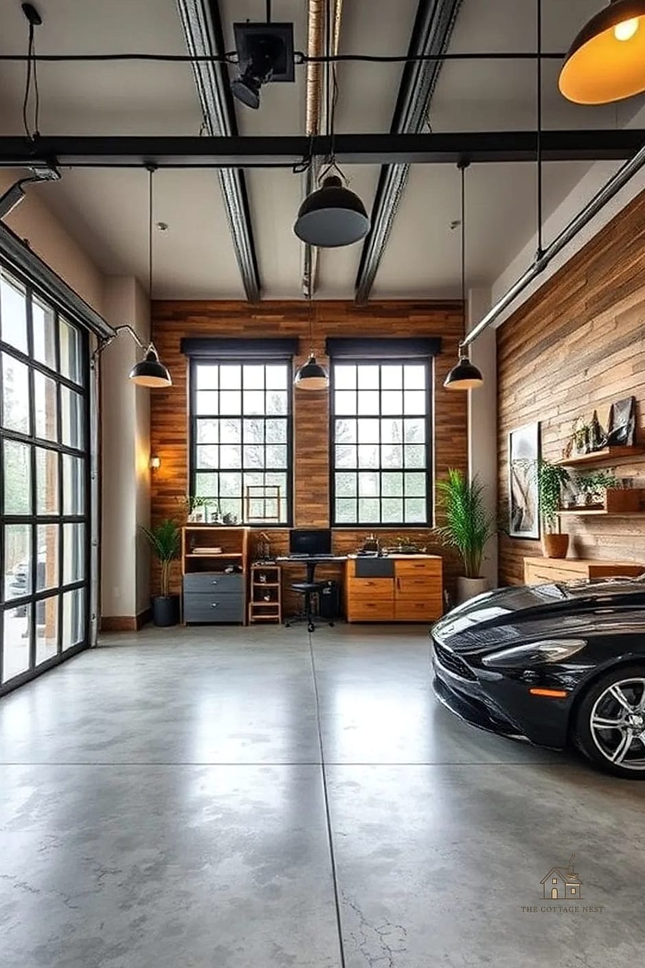 25 Chic Garage Floor Ideas for a Beautiful Home 5 Warm Wood-Look Vinyl Planks