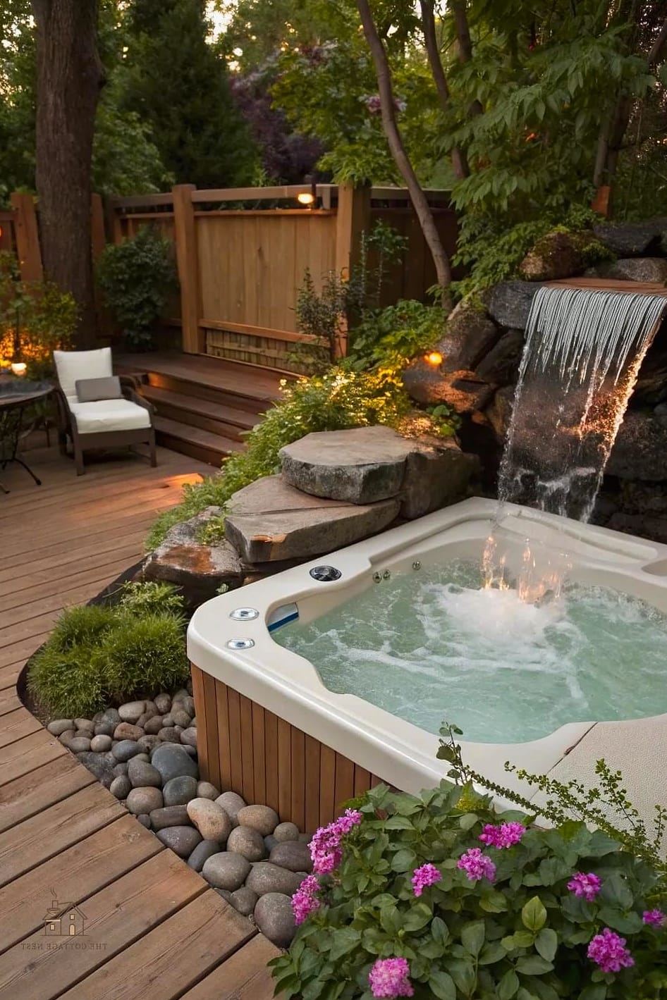 Wash Tub Water Feature With Floating Plants