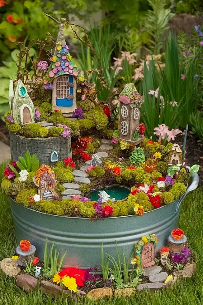 Wash Tub Fairy Garden for Kids