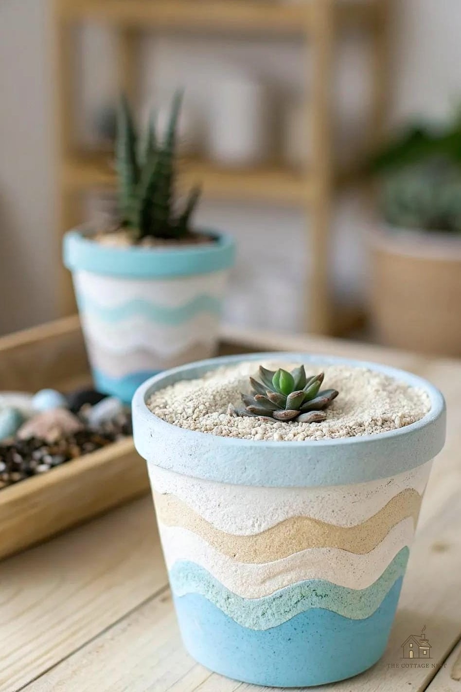 30 Amazing Flower Pots Painting Ideas on a Budget 30 Weathered Beach Glass Finish