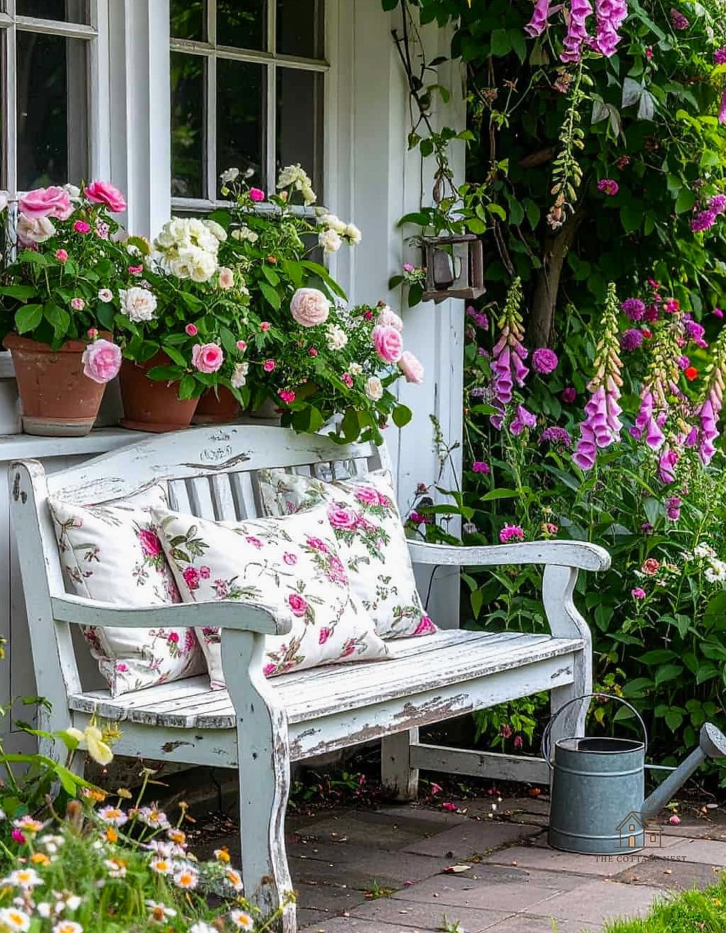 15 Chic Garden Decor Ideas for a Beautiful Home 4 A Weathered Wood Potting Bench