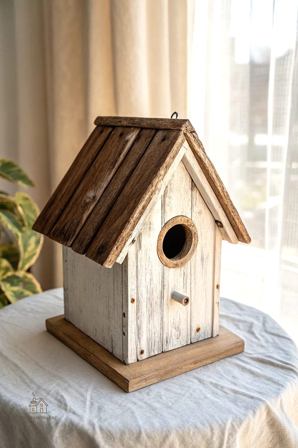 15 Chic Bird House Painting Ideas for a Beautiful Home 7 Whitewashed Cottage Style