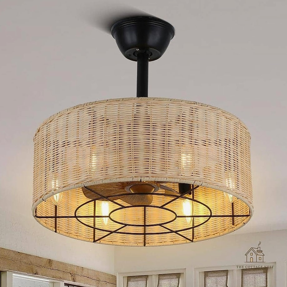 Wicker Fan Wall Decor with Hook Accent