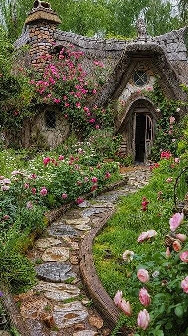 40 Cozy Large Fairy Garden Ideas Worth Pinning 2 A Winding Stone Path Through the Whole Garden