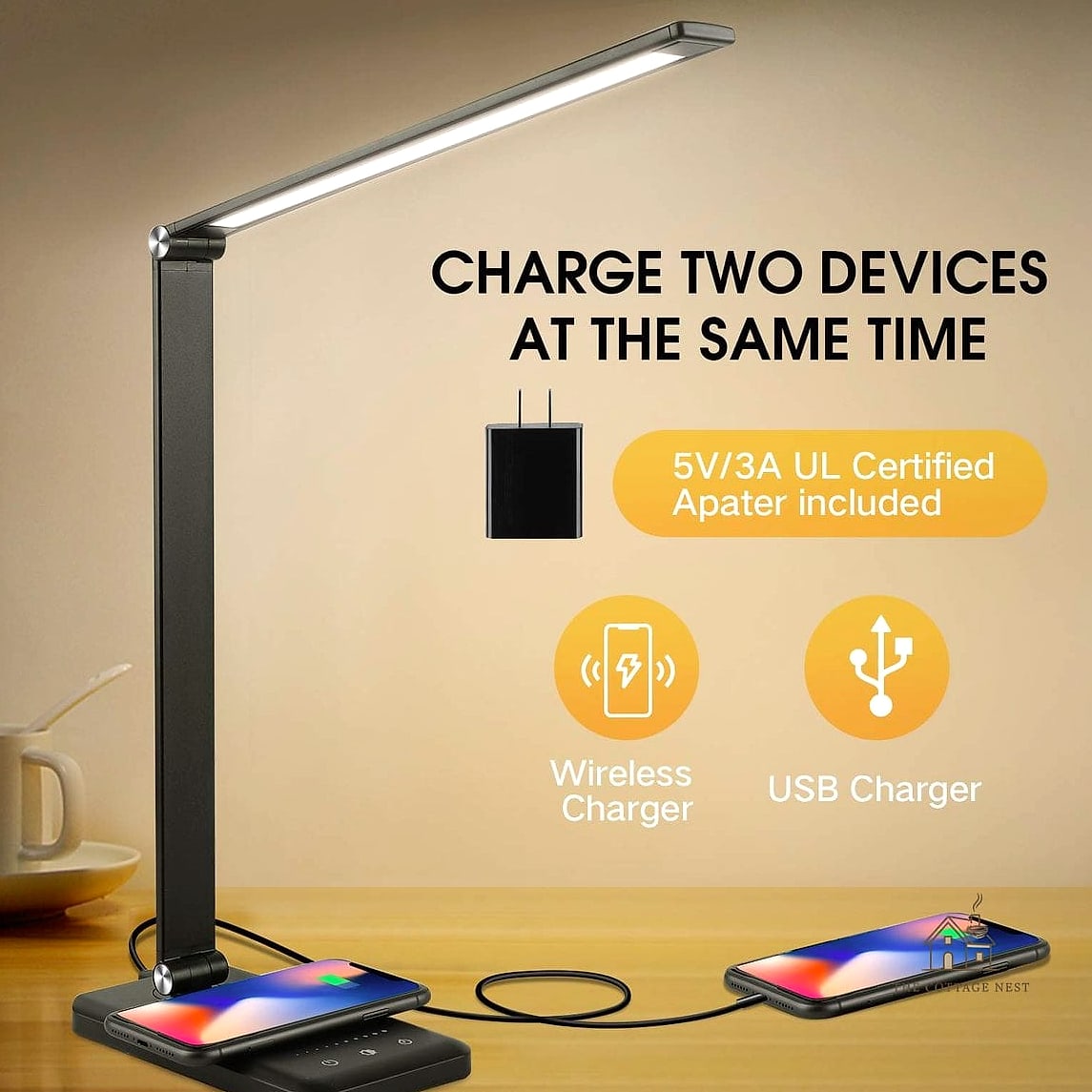 50 Beautiful College Dorm Desk Ideas to Transform Your Space 16 Wireless Charging Desk Pad