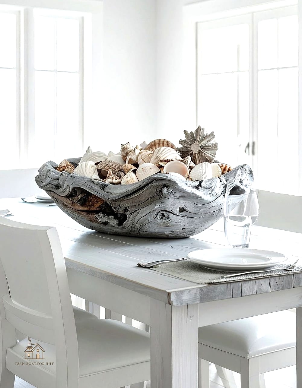 45 Brilliant Dining Room Table Centerpiece Ideas to Copy Right Now 39 A Wooden Bowl of Pinecones and Cinnamon Sticks