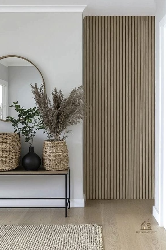 35 Stunning Entryway Accent Wall Ideas You'll Absolutely Love 30 Wood Fluted Panels