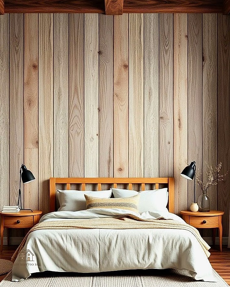 25 Stunning Bedroom Wallpaper Ideas You'll Absolutely Love 14 Wood-Look Wallpaper