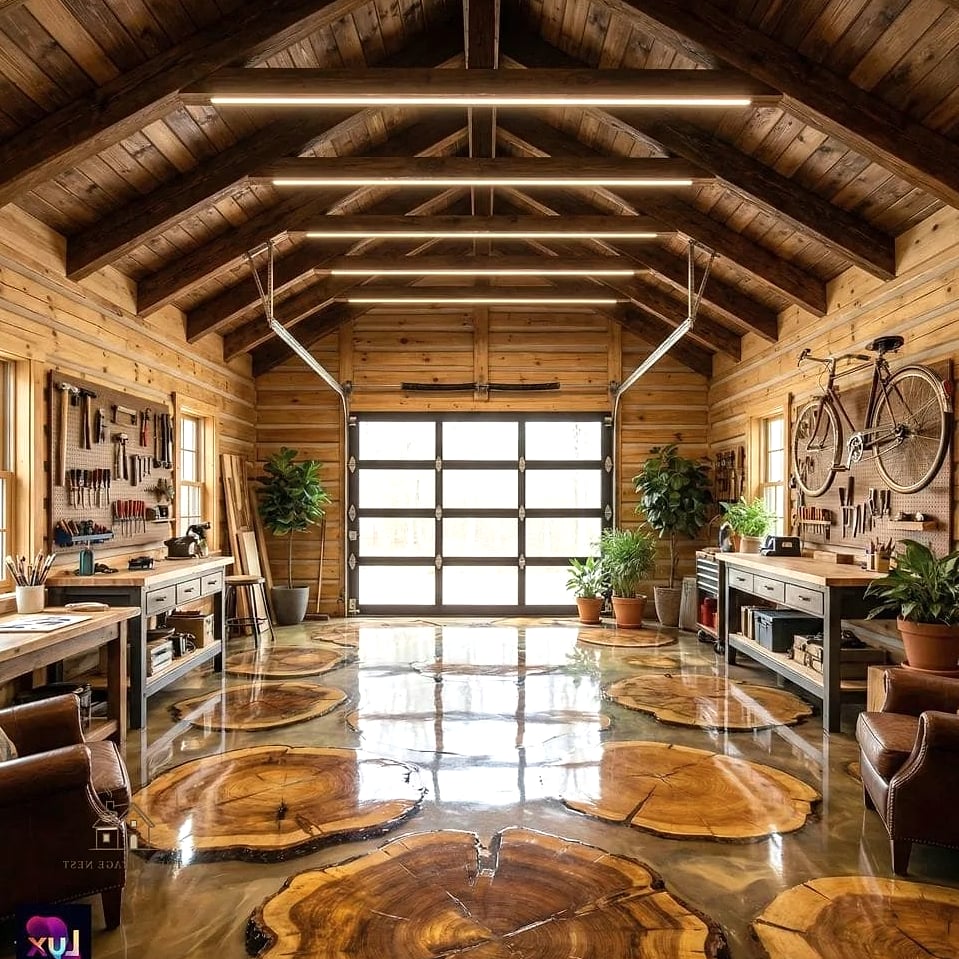 35 Chic Garage Floor Ideas for a Beautiful Home 9 Wood-Look Vinyl Plank Flooring