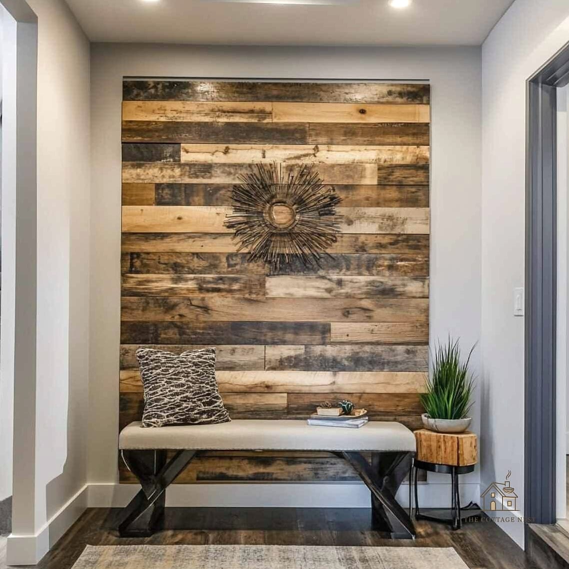 35 Stunning Entryway Accent Wall Ideas You'll Absolutely Love 20 Wood and Metal Combo Wall