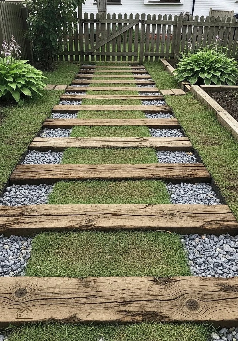 25 Simple Cheap Walkway Ideas Diy That Are Totally Doable 7 Wood Round Stepping Path