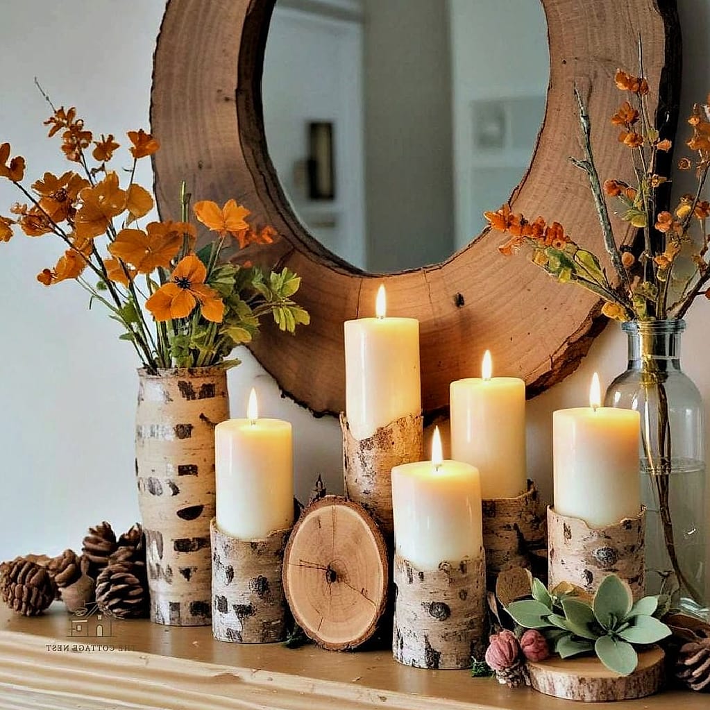 Wood Slice Accents for a Rustic Feel