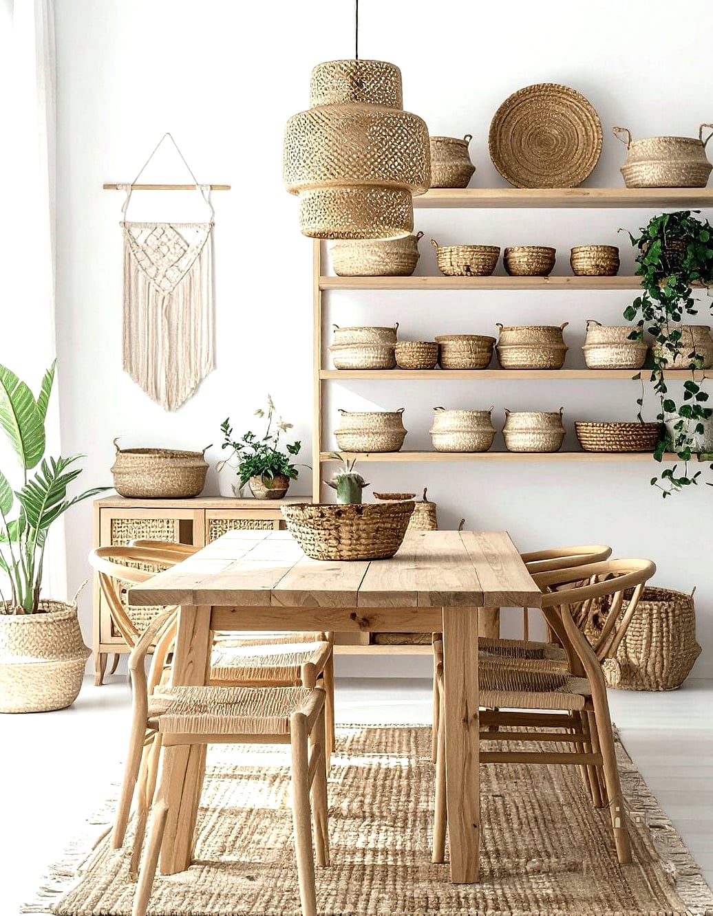 40 Beautiful Dining Room Table Decor Ideas to Transform Your Space 15 A Woven Basket Centerpiece
