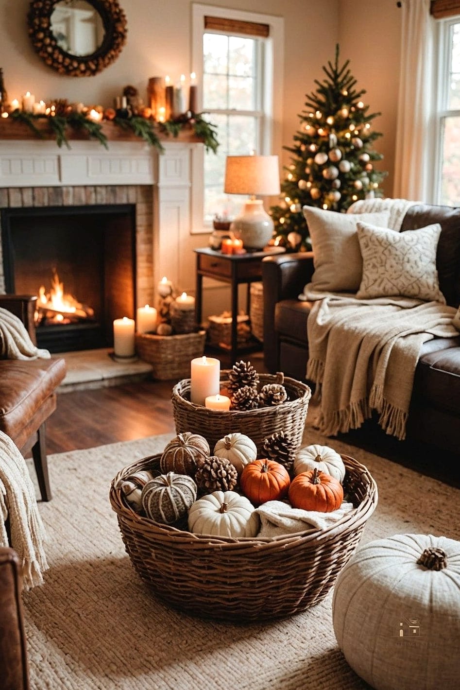 25 Stunning Fall Apartment Decor Ideas You'll Absolutely Love 11 Woven Baskets for Cozy Storage