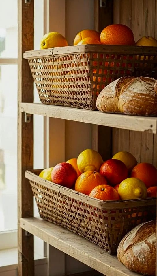 30 Stunning Fall Kitchen Decor Ideas That'll Make You Want to Cook All Season 9 Woven Baskets for Produce Storage
