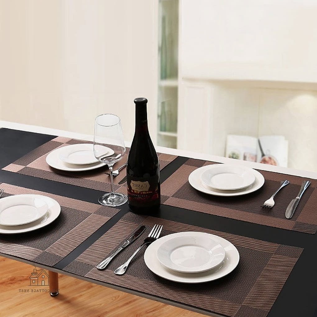 40 Beautiful Dining Room Table Decor Ideas to Transform Your Space 37 A Woven Table Mat Runner