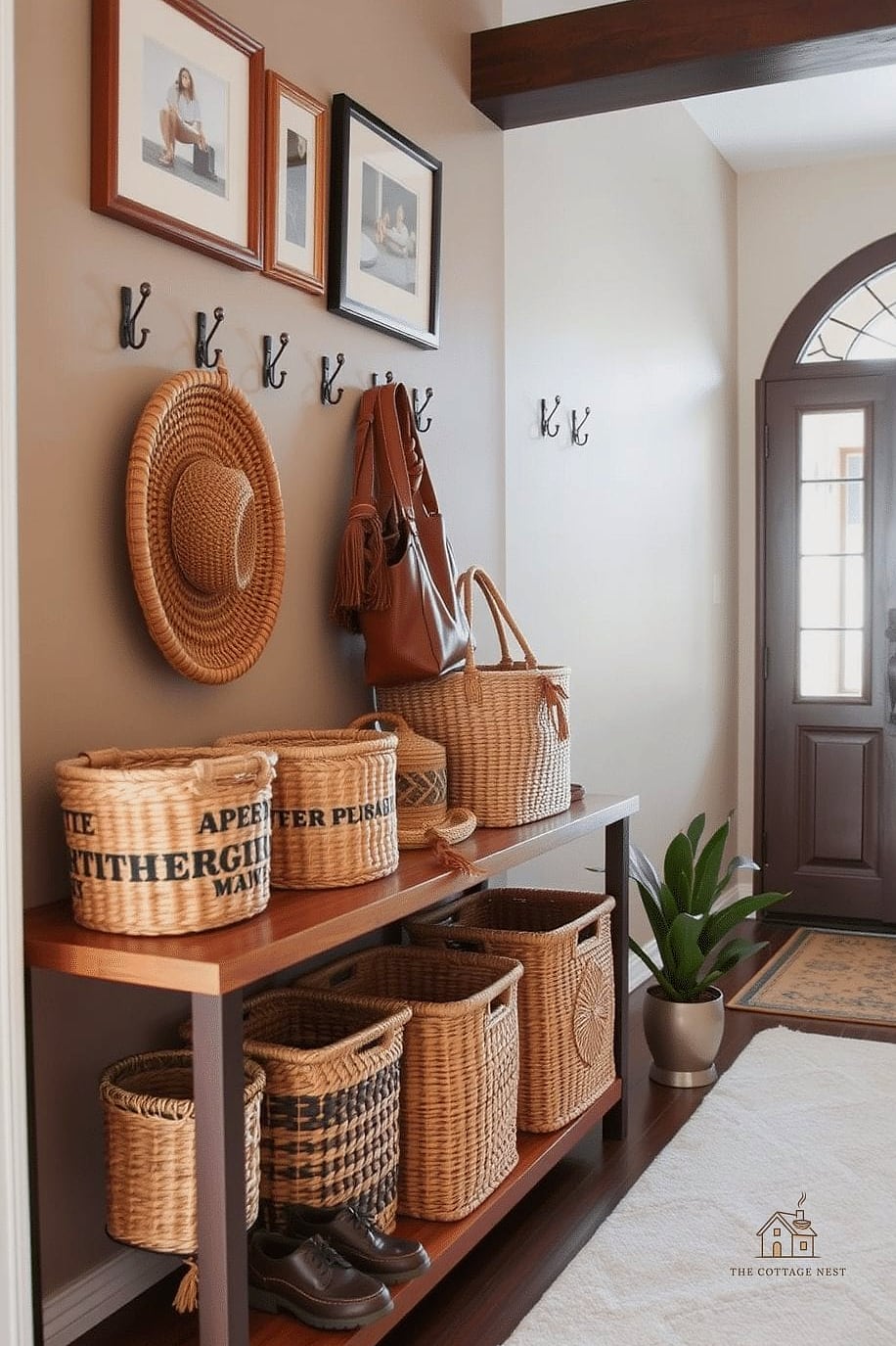 45 Stunning Small Entryway Ideas You'll Absolutely Love 38 A Woven Wall Hanging Instead of Art