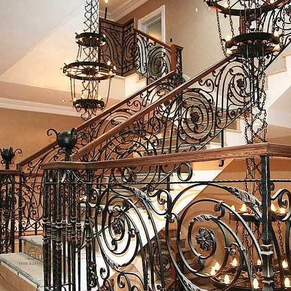 45 Stunning Stair Railing Ideas You'll Absolutely Love 3 Wrought Iron Scrollwork